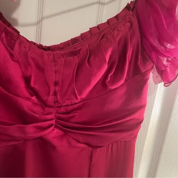 Alberta Ferretti *Raspberry* Puff Sleeve Midi Dress - Picture 4 of 12